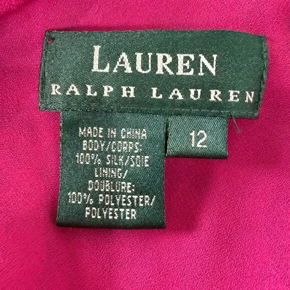 90s Y2k Lauren Ralph LRL Silk Ruffle Dress NWT Fairy Boho Whimsy Hippie L 12 - Picture 8 of 8